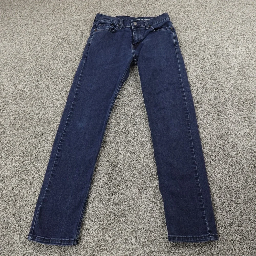 Levis Jeans Mens 29X30‎ Dark Blue Denim Pants Performance 502 Taper Stretch Flex